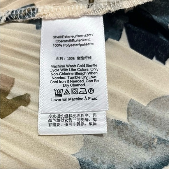 DKNY Pleated Floral-Print Sleeveless Blouse Size L - Picture 12 of 13